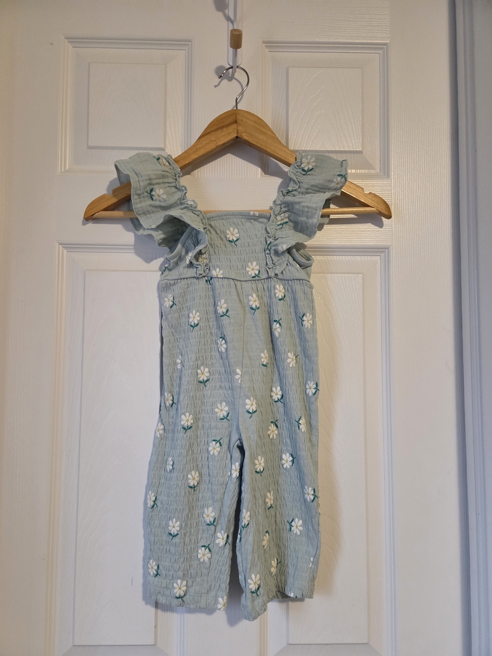 Zara Blue Daisy Floral Ruffle-Strap Romper 18M